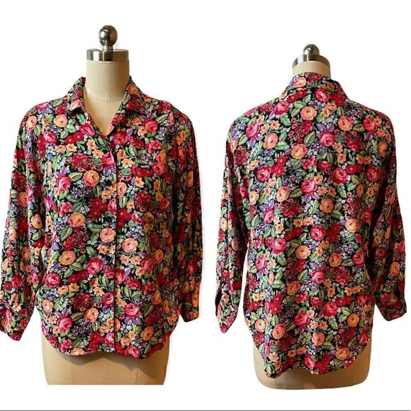 Vintage GUESS Floral Button Down Top - Picture 2 of 9